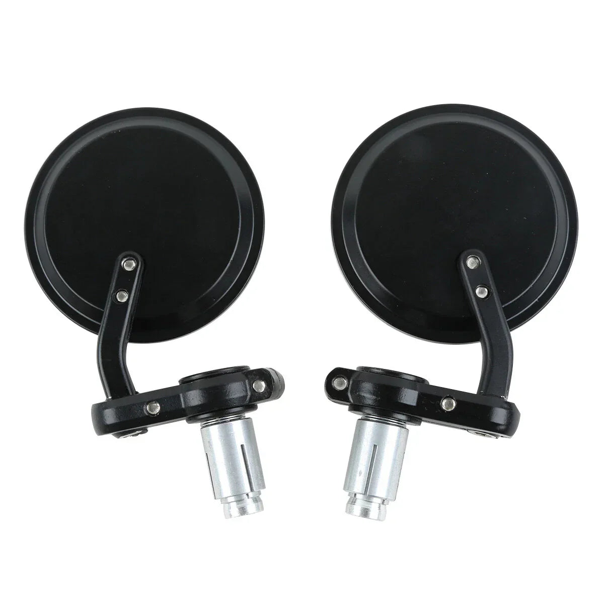 7/8" Motorcycle Rear View Black Handle Bar End Mirrors