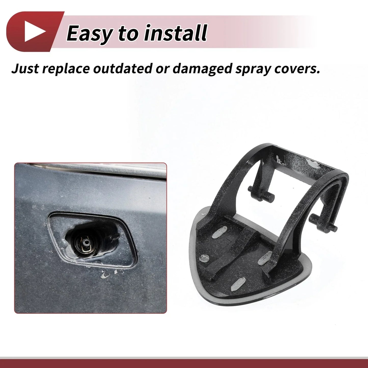 Front Left Washer Nozzle Cover for Mercedes-Benz E320 (1994-2006) Silver