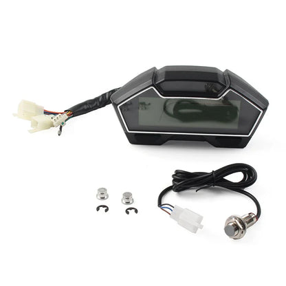 LCD Digital Motorcycle Odometer Speedometer Tachometer Gauge for Universal