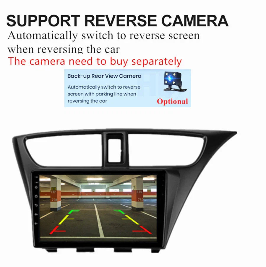 9" Android 11 Car Stereo GPS WiFi for 2012-2015 Honda Civic Hatchback