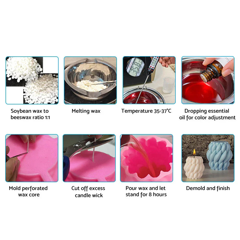 3D Silicone Candle Molds for DIY Craft Epoxy Casting