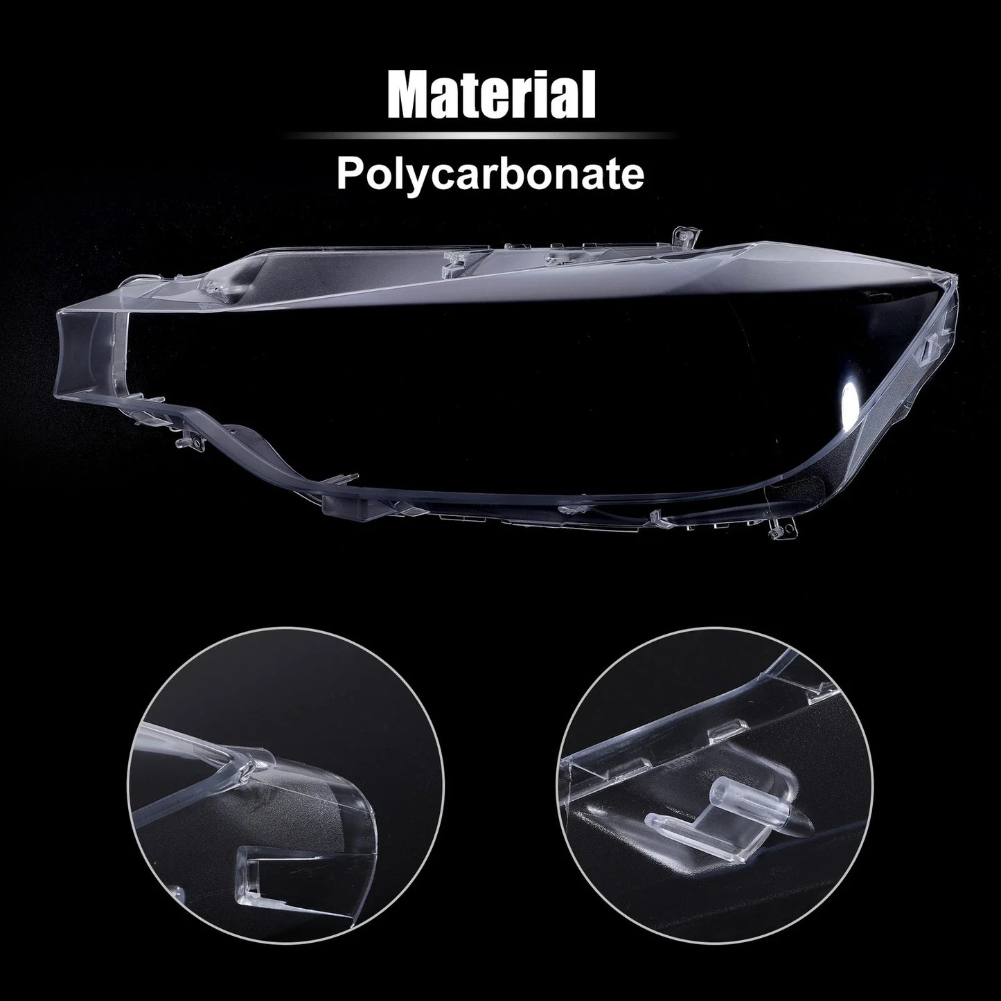 Pair Front Headlight Lens Cover for BMW F30 F31 F35 (2013-2016)