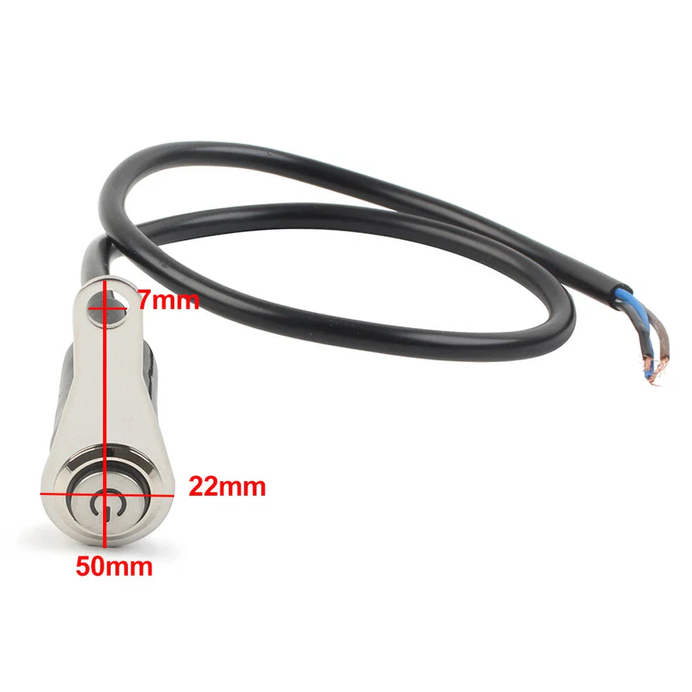 LED Switch ON/OFF 7/8" Handlebar Mount Push Button for Fog Headlight B