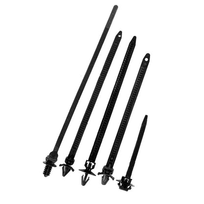 100 Pcs/Set Push Mount Winged Cable Ties for Car Chassis Zip Ties 5D