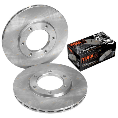 Front Rotors + Disc Pads for Nissan Patrol MQ MK GQ Y60 (1981-1996)