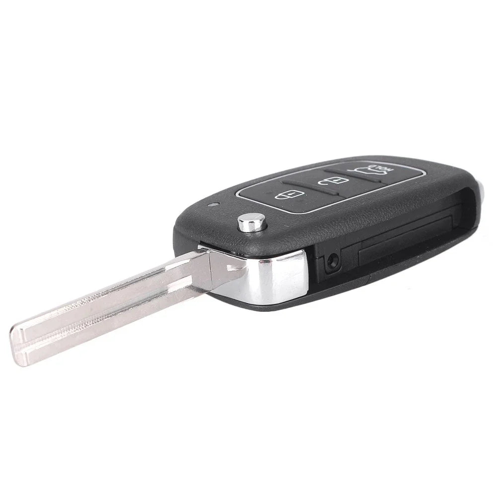 Flip Remote Key Fob Case Shell for 2013-2014 Hyundai Santa Fe (3 Buttons)