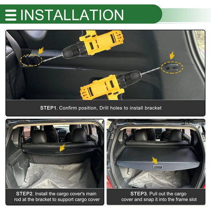 Trunk Retractable Cargo Cover for Lexus NX200t (2015-2017) Black Carbon Fiber