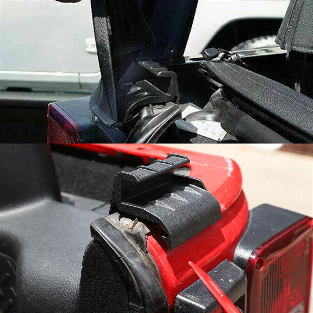 Soft Top Window Tailgate Bar Retainer Bracket for Jeep Wrangler JK (2007-2021)