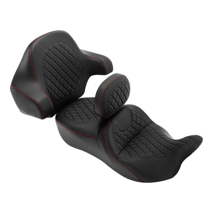 Rider Driver Passenger Seat & Backrests for Harley Touring Road Glide (14-23)