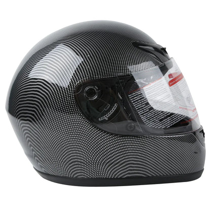 Carbon Fiber Black DOT Adult Flip Up Full Face Motorcycle Helmet - S M L XL