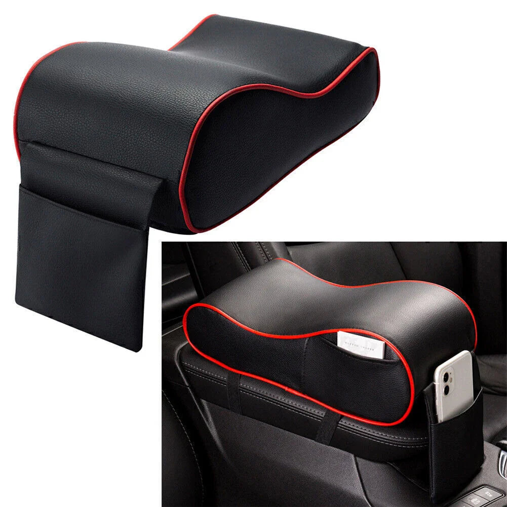 Black PU Memory Foam Console Armrest Cushion Pad for Car SUV