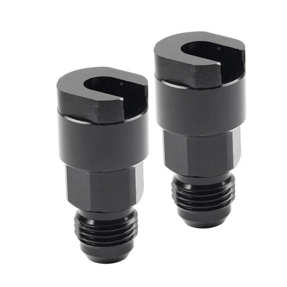 Black 6AN Male to 3/8" Quick Disconnect EFI Fuel Rail Adapter for Car