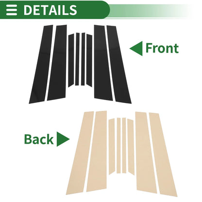 8 Pcs Door Pillar Window Trim Black for BMW X6 (2002 - 2013)