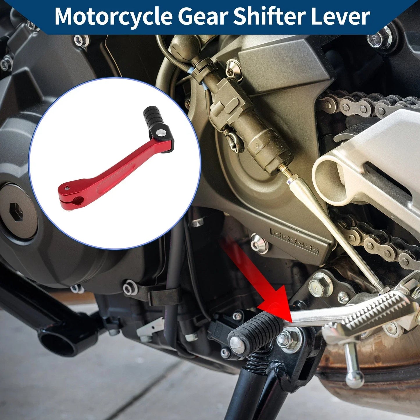 Folding Motorcycle Gear Shifter Lever for Honda CRF150F (2003-2017) Red Black