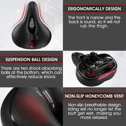 Wide Big Ergonomic Bicycle Seat for Cruiser Bike