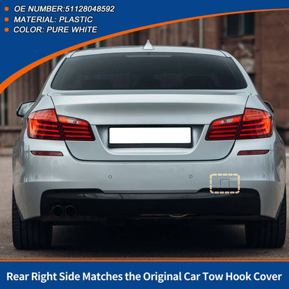 Tow Hook Cover for BMW 5 Series F10 Rear Bumper Pure White
