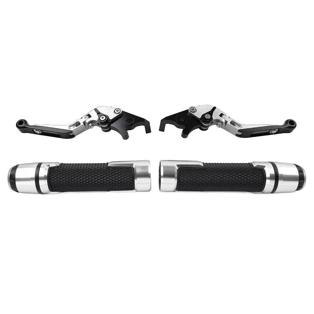 Silver Extendable Brake Clutch Lever Grip Set for Honda CB1100 CB1300 (2013-2023)