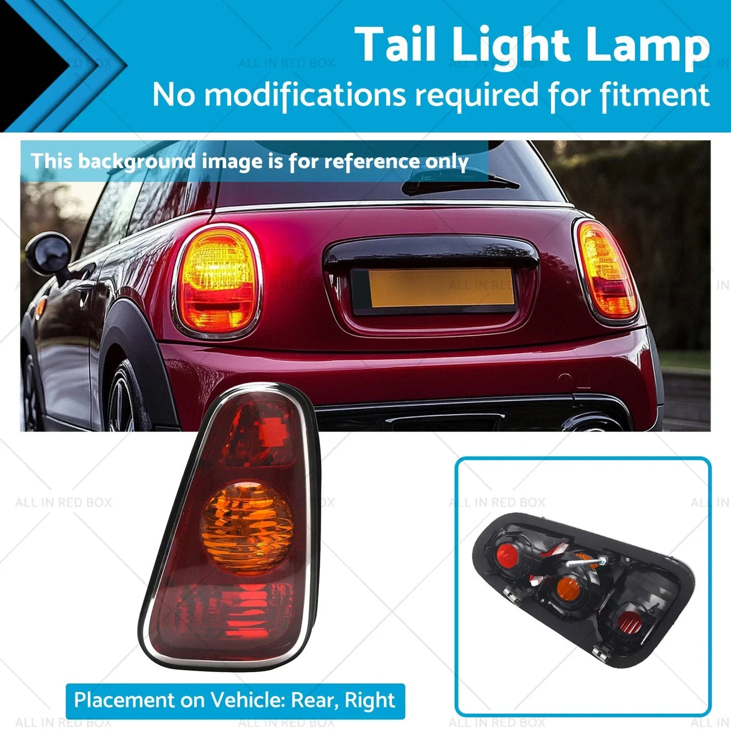Right Tail Light Lamp for Mini Cooper Hatch R50 R53 (2001-2004)