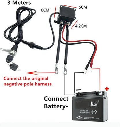 12V Motorcycle Battery Disconnect Isolator Master Kill Switch w/ Keys