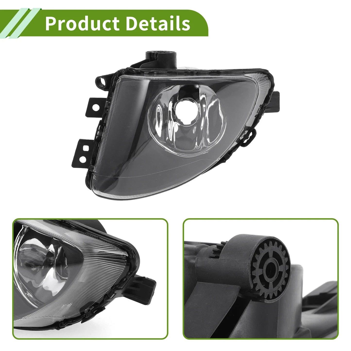 1 Pc Left Fog Light Grill for BMW 535i Clear Black (2010 - 2017)