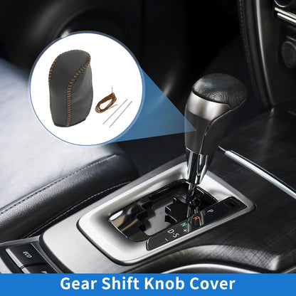 Car Gear Shift Knob Cover for Hyundai Tucson 2010-2013 - 1 x Black Brown