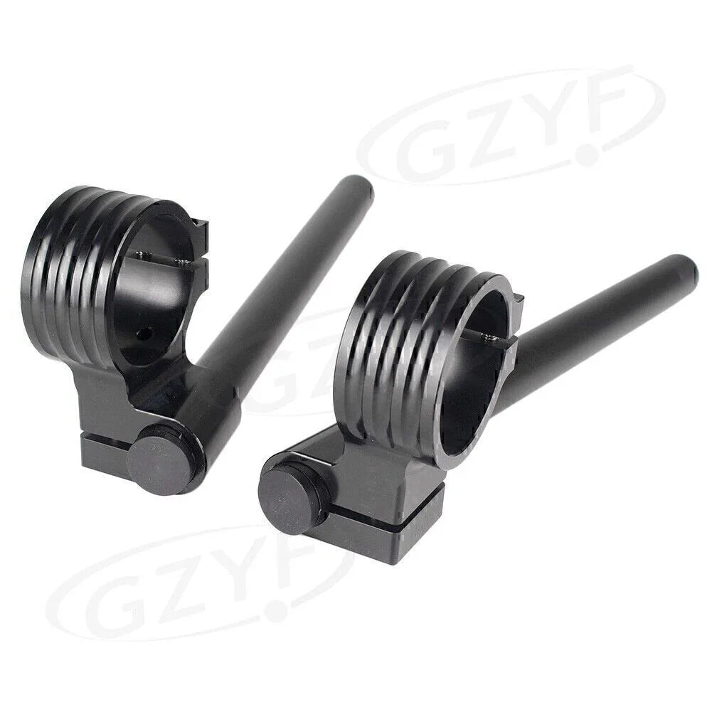 52mm Clip On Handlebar Fork Tubes for Motorcycle - Black (Universal)