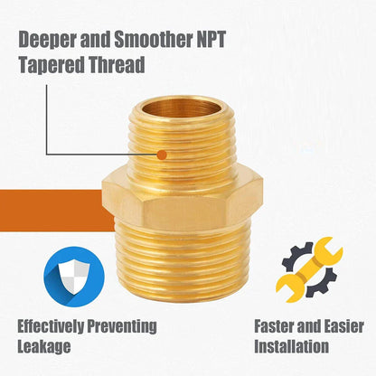 4 x 3/4" GHT x 1/2" NPT Brass Male Connector Hose Adapter Fittings