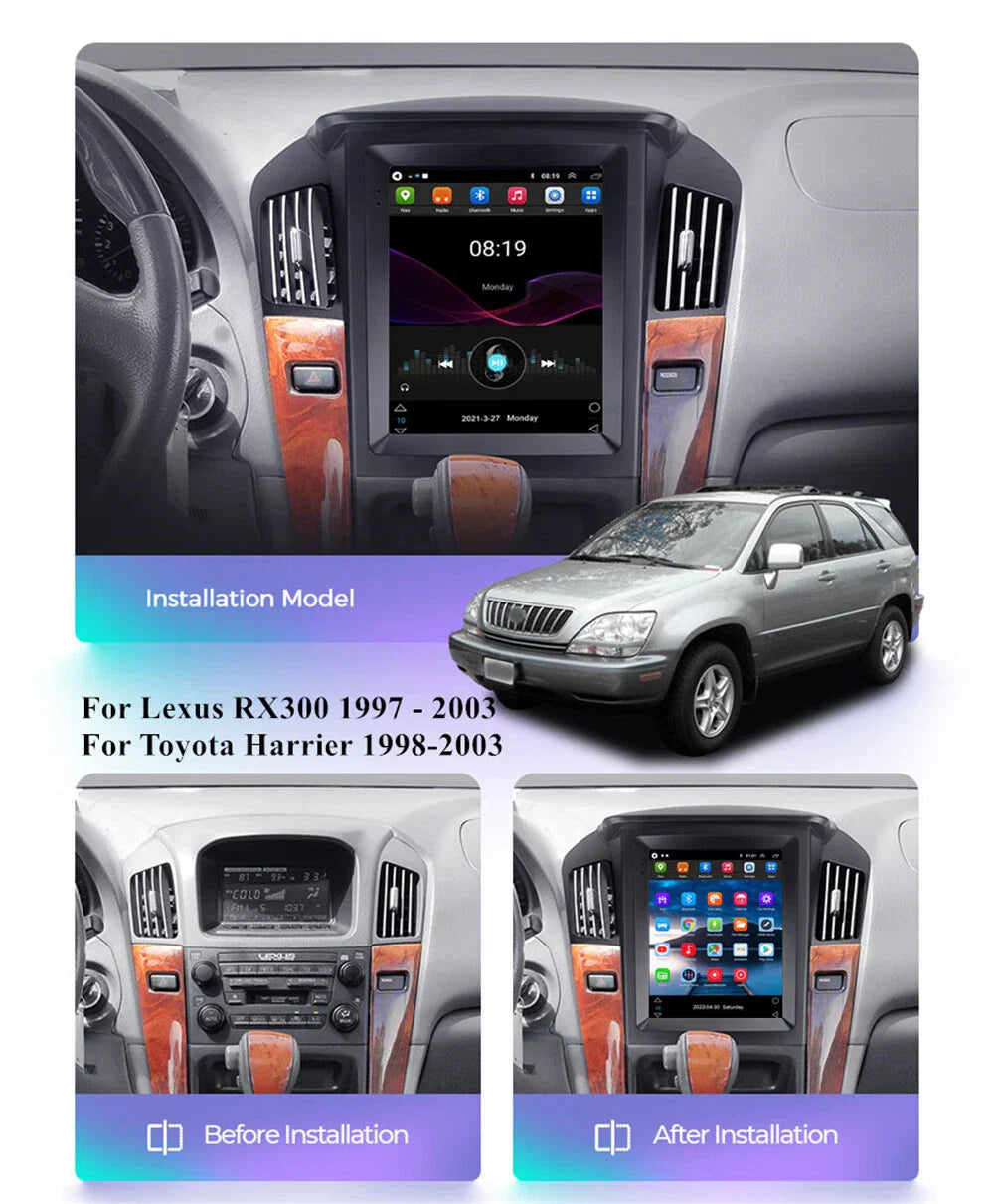 9.7'' Vertical Stereo Radio GPS for Toyota Harrier, Lexus RX300 (1998-2003)