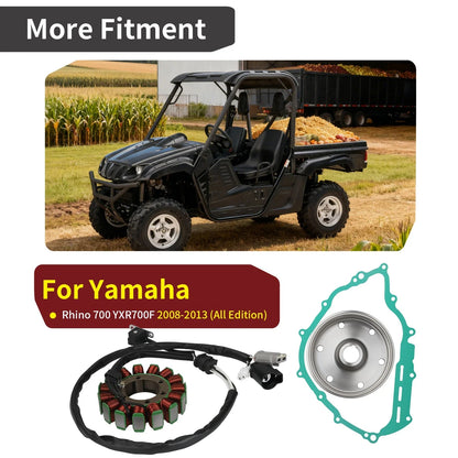 Flywheel Rotor & Stator w/ Cover Gasket for Yamaha Rhino YXR700F (2008-2013)