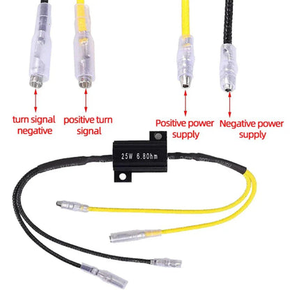 4 x 6.8Ohm 25W LED Mini Turn Signal Resistors for Motorcycle