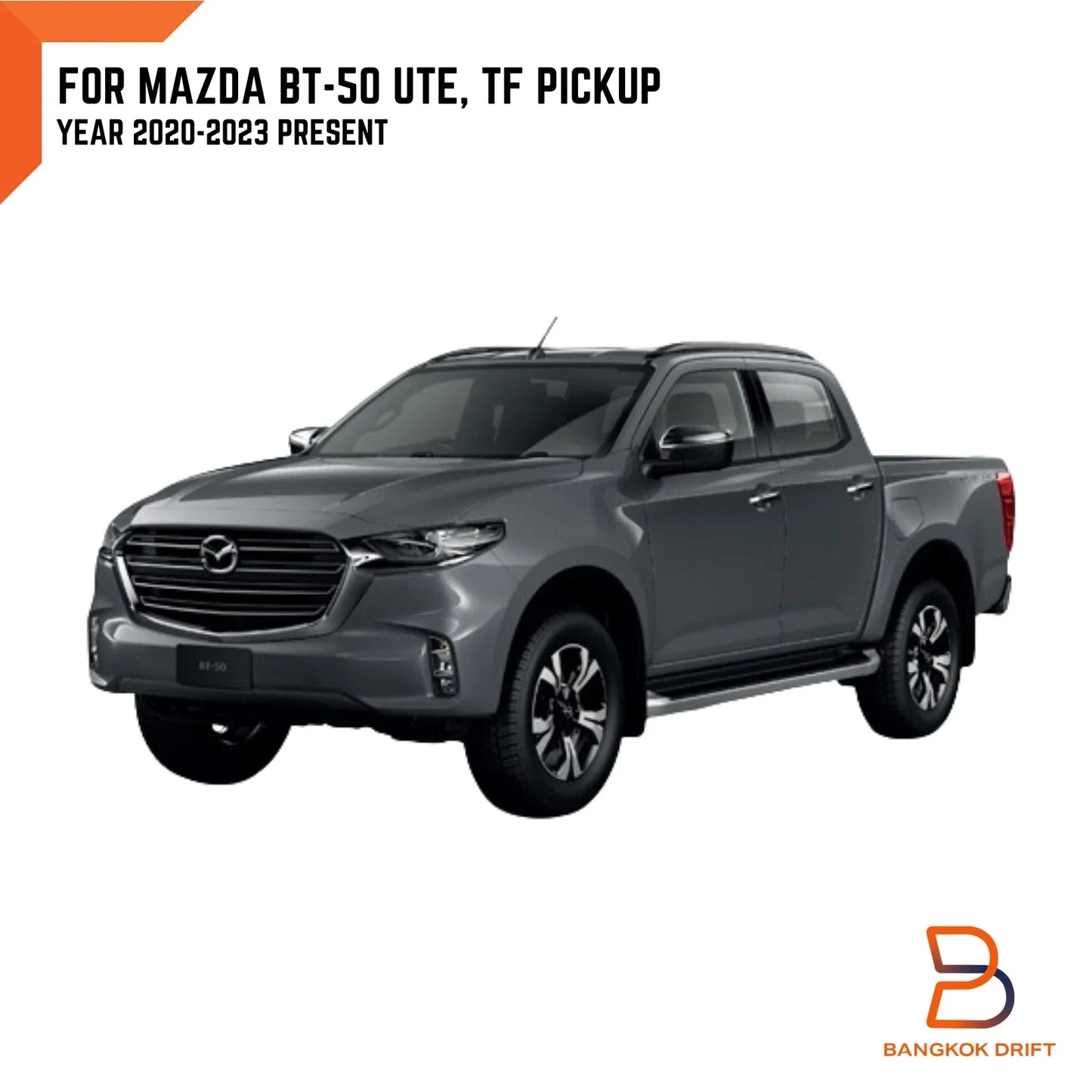 Glossy Black Front Grille Trim Emblem for Mazda BT-50 (2020-2024)