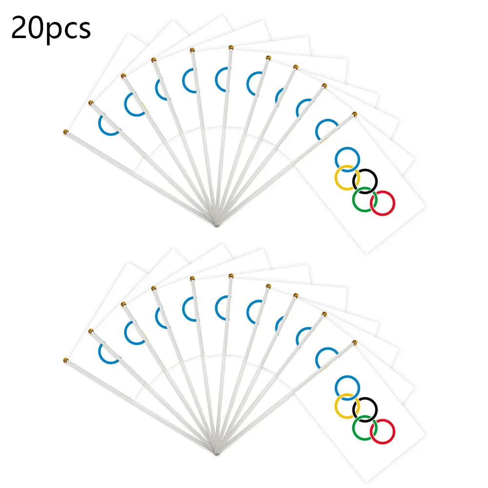 20 x 14x21cm Handheld Mini Olympic Rings Flags for Home Decoration