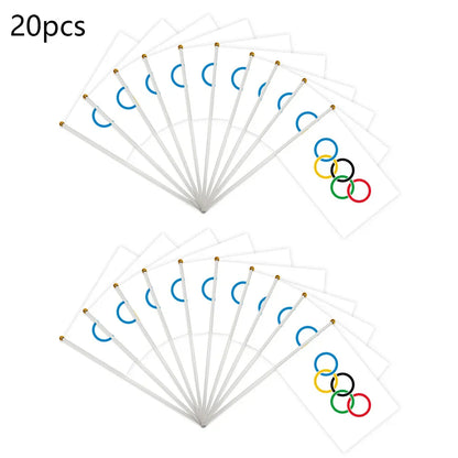 20 x 14x21cm Handheld Mini Olympic Rings Flags for Home Decoration