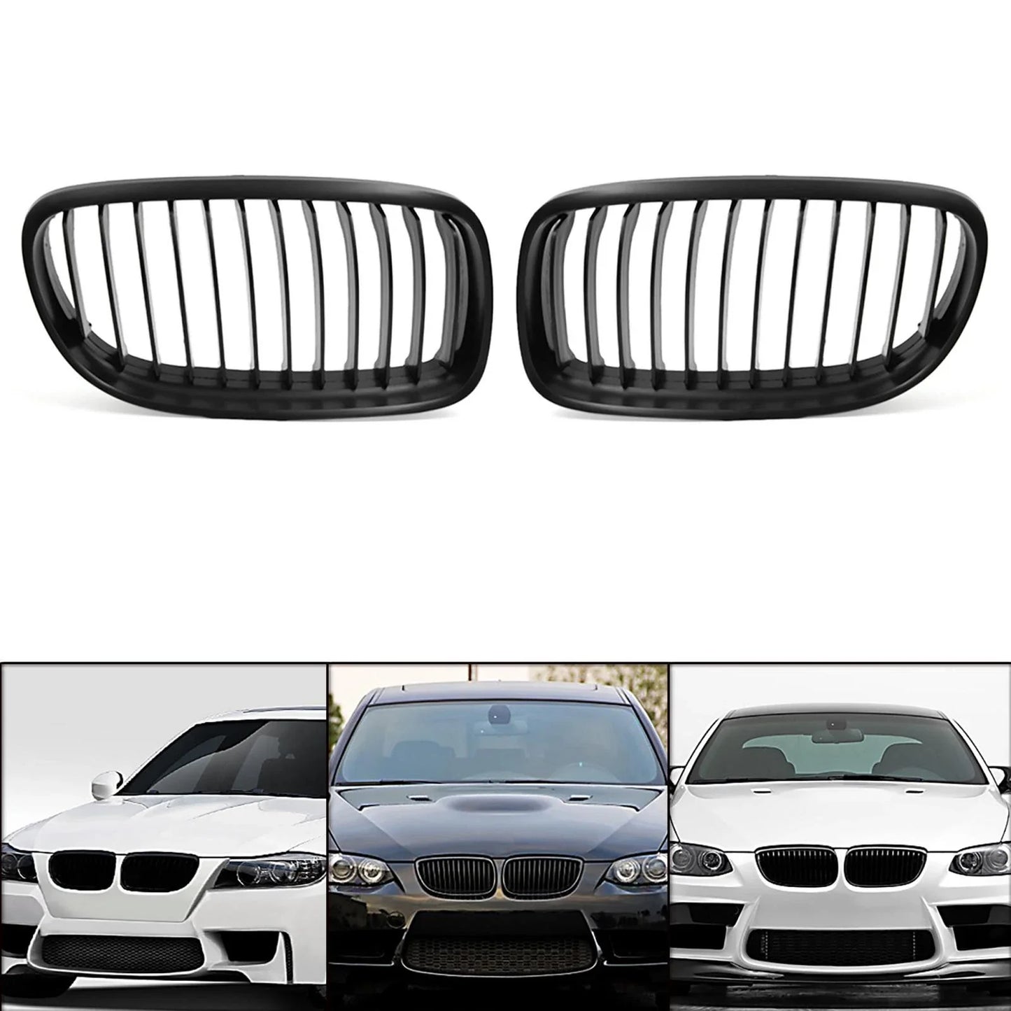 Front Kidney Grille for BMW E90 E91 325i 328i 335i Matte Black