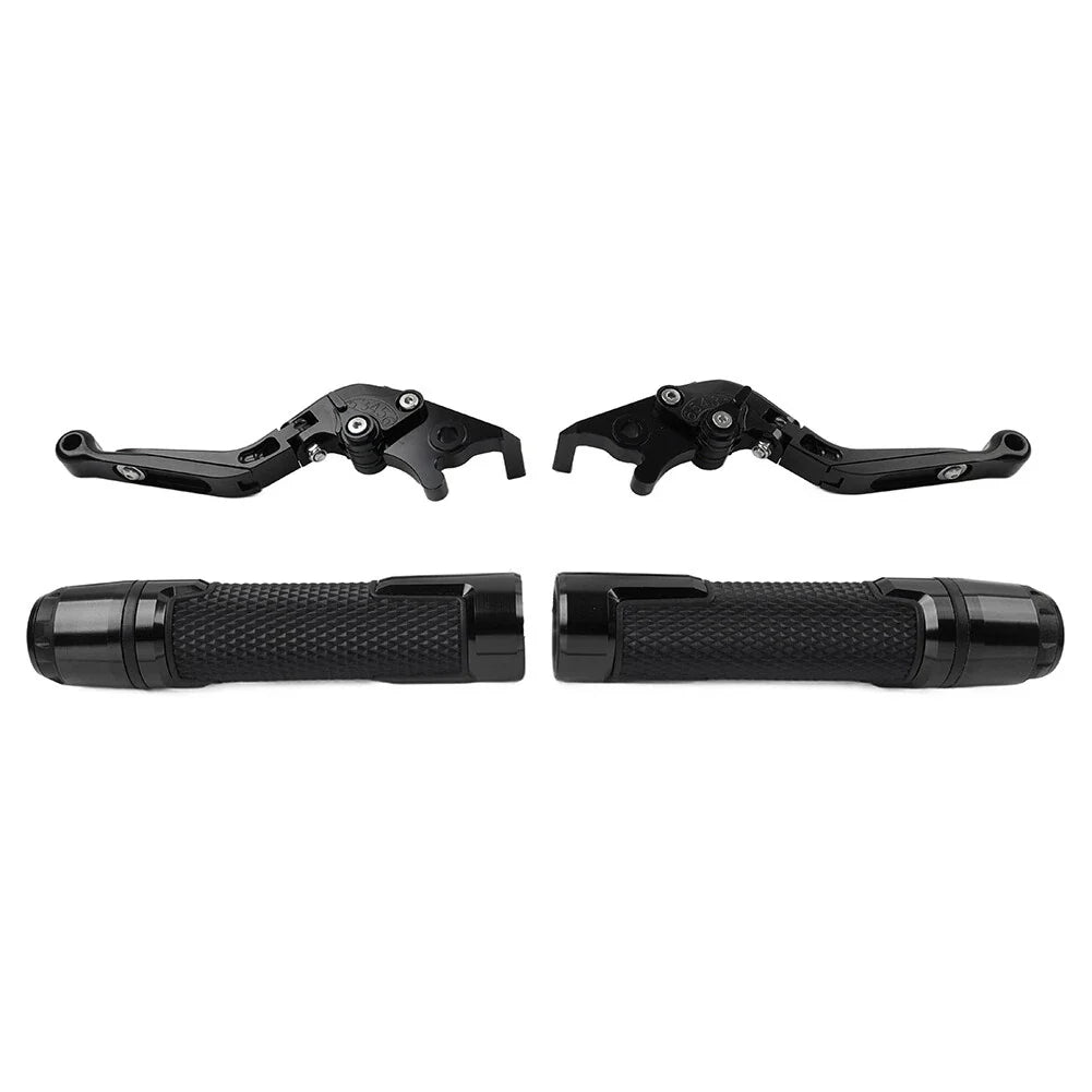 Black Extendable Brake Clutch Lever Grip Set for BMW R1200GS R1250GS (2013-2023)