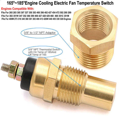 Electric Fan Thermostat Switch for Car Engine Cooling - Hexagonal Nut