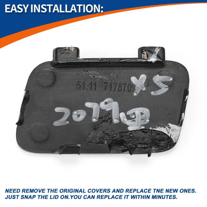 Tow Hook Cover Front Bumper for BMW 1 Series Black