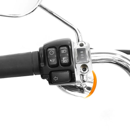 Handlebar Fog Headlight Horn Switch Button for Harley Touring Softail Chrome