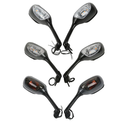 Clear/Smoke Turn Signal Rearview Mirrors for Suzuki GSXR600 GSXR750 (2006-2025)
