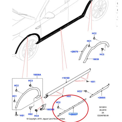 Front Door Guard Trim Strip for Land Rover Discovery Sport (2015-2019)
