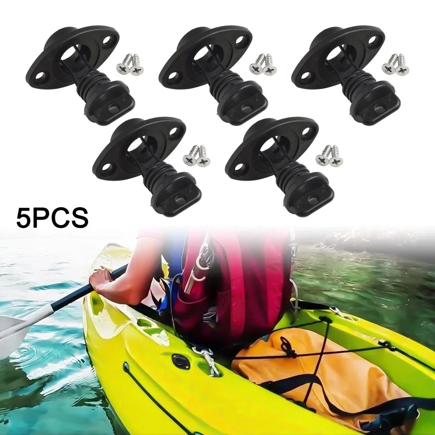 Sleek Marine Drain: 2 x Bungs, 4 Screws for Reliable Sealing