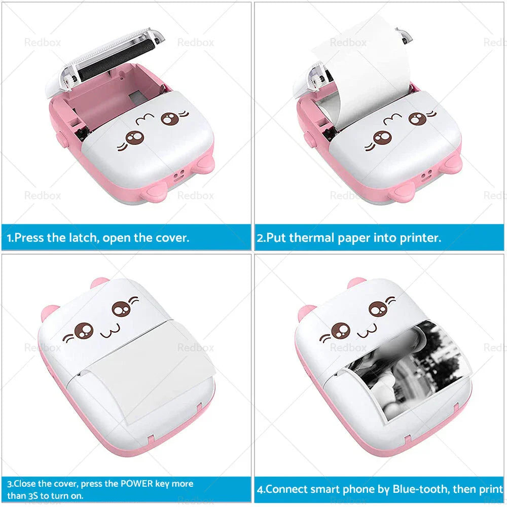 Mini Pocket Thermal Printer Bluetooth Mobile Photo Printing