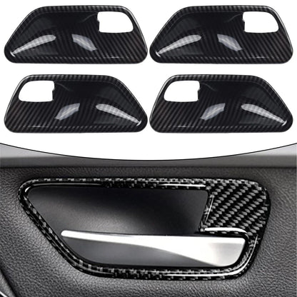 4PC Carbon Look Interior Door Handle Bowl Cover for 3 4 Series F30 F34 3GT