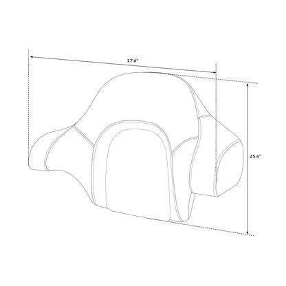 Black Rear Passenger Backrest Pad for Harley Touring Ultra Limited (2014-2024)