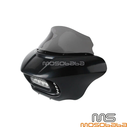 LED DRL Headlight Fairing Windshield for Harley Softail Fat Bob (2018-2023)