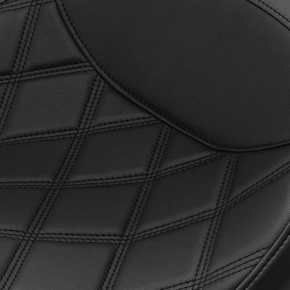 Black Gel Driver Rider Passenger Seat for Harley Street Road Tri Glide (09-23)