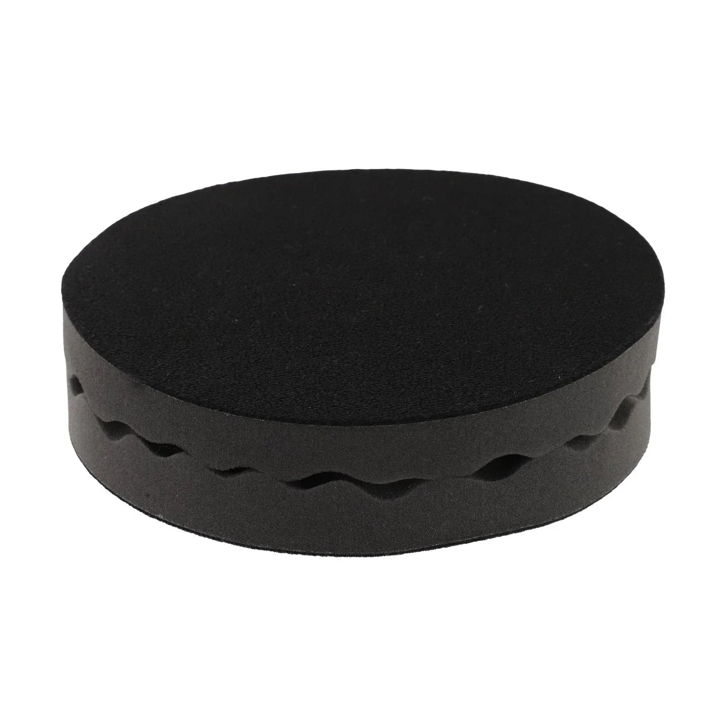 2 x Black Round Foam Compounding Polishing Pad Single Sided Flat Back