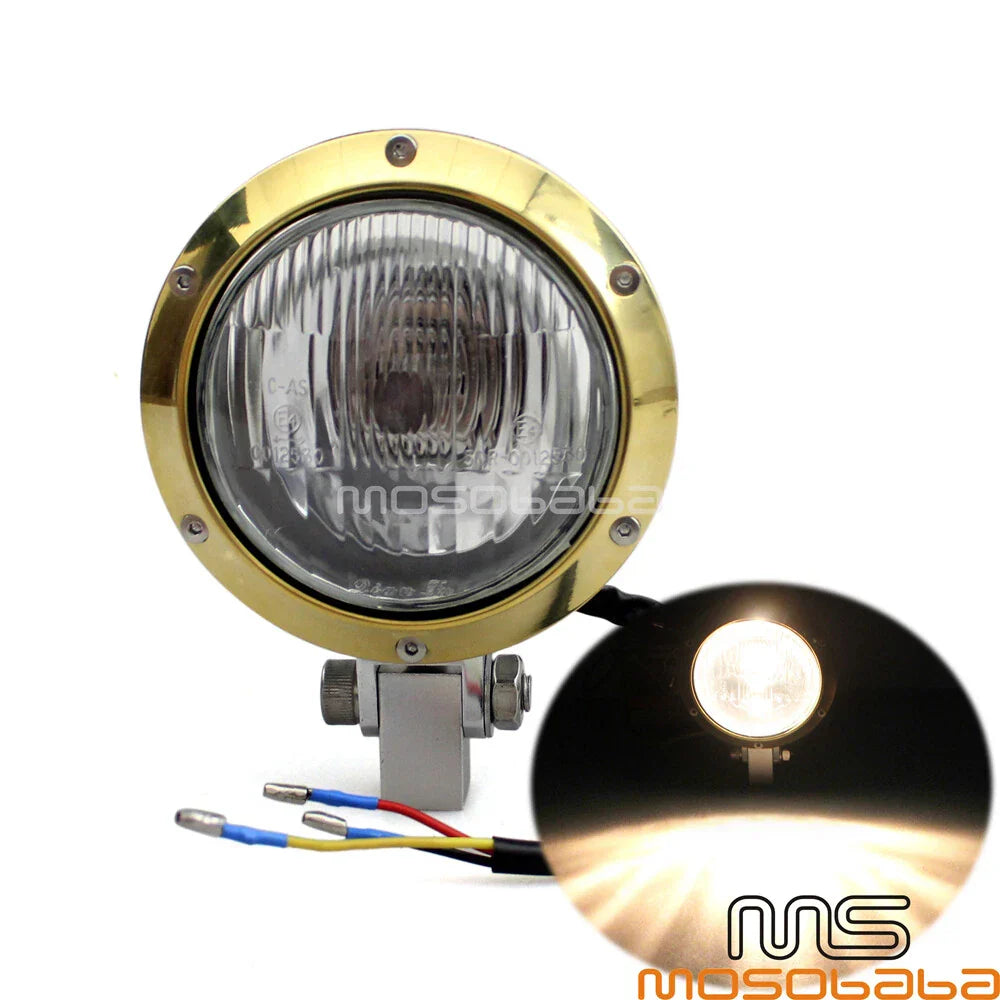 4in Halogen Headlight for Harley Cafe Racer Chopper Bobber