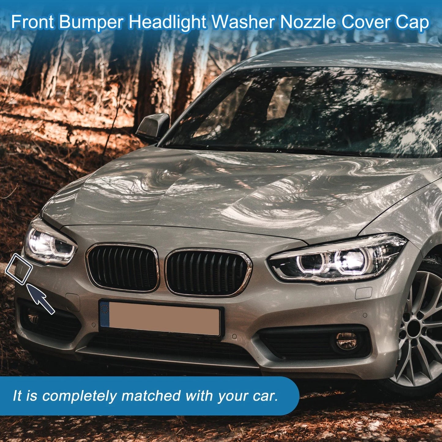 Red Front Right Side Bumper Headlight Washer Nozzle Cover Cap for BMW 1 Series