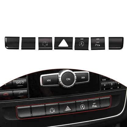 Center Console Button Trim Sticker 7Pcs for Mercedes-Benz